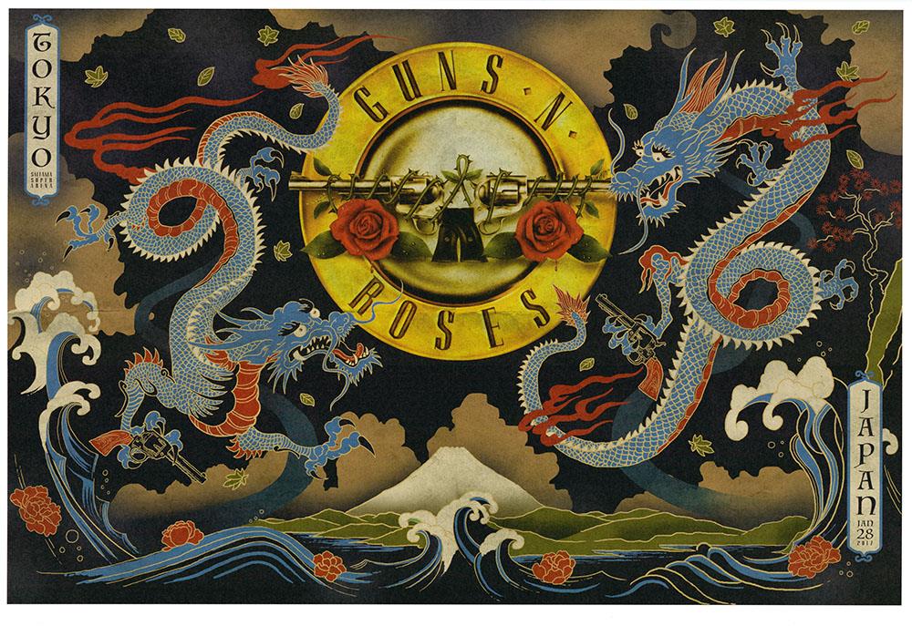 Guns N’ Roses　ジャパンツアー2017 限定デリトグラフ　1/28 LITHORATI - Guns N' Roses - Not in This Lifetime - Lithograph